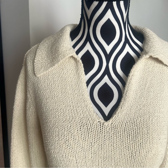 Vintage GAP V-Neck Collared Cream Sweater - Picture 3 of 10